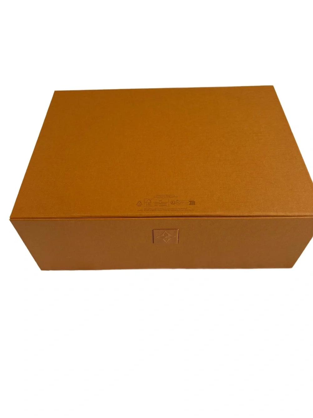 Louis Vuitton LV Orange Magnetic Gift Box and Shopping Bag w/Blue Ribbon Handles